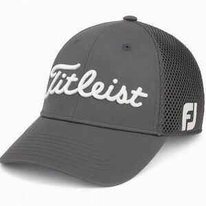 Titleist Pro V1 FJ By New Era Mens Size Small Medium Gray Golf Fitted Hat Cap